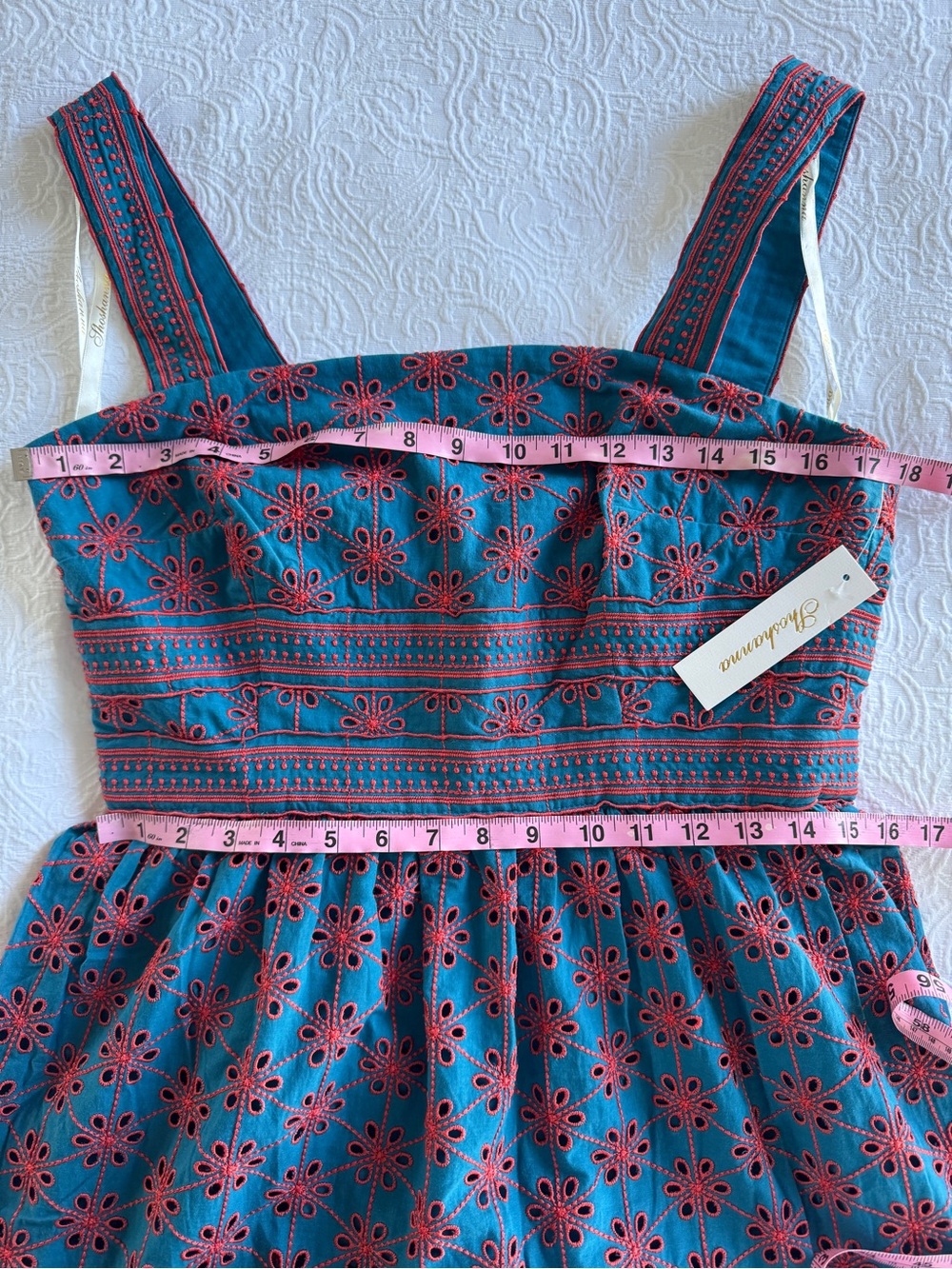 SHOSHANNA Amaya Tiered Eyelet Midi Dress - Picture 9 of 15